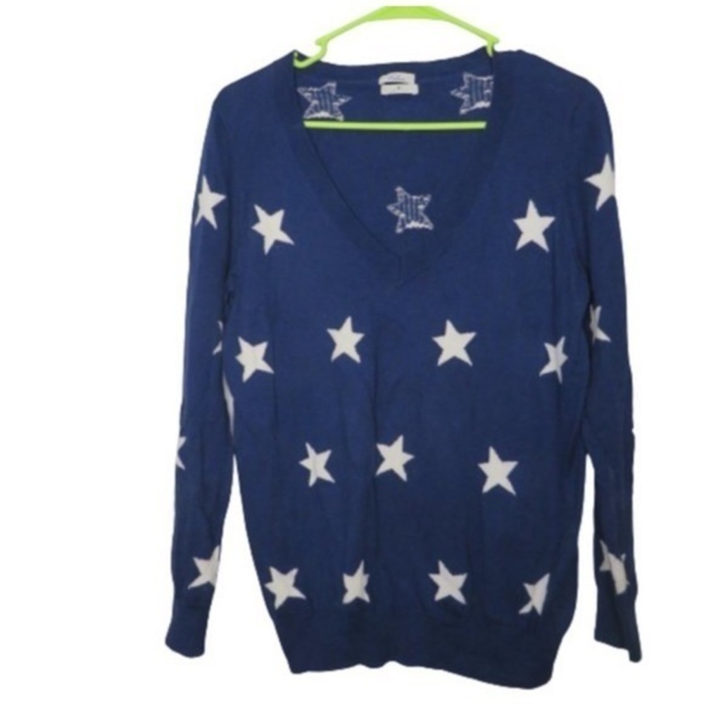 Wallace‎ Star Print V Neck Sweater sz M